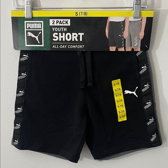 Puma Other - PUMA Short Youth 2 Pack All-Day Comfort Boys Black/Gray Size S-7/8 /Z5